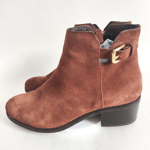 Cole Haan Boots Womens Haidyn Bootie Ankle Tobacco Brown Scotch Suede Size 7.5 - Picture 4 of 11